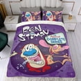 thumbnail image 4 of Ren & Stimpy Conjunto de sábanas temático, trío de piezas, cómodo y amigable con la piel, diseño único, regalo de decoración para el hogar para familiares, amigos y fans, 90 cm * 190 cm, 4 of 6