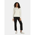 thumbnail image 5 of Time and Tru Women's and Women's Plus Waffle Stitch Sweater with Long Sleeves, Midweight, Sizes XS-4X, 5 of 5