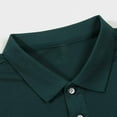 thumbnail image 3 of QATAINLAV Mens Big and Tall Polos Shirts Casual Button Lapel Tee Tops Solid Color Short Sleeve Golf Shirt 2025 Going Out Outfits Army Green L, 3 of 8