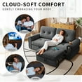 thumbnail image 5 of 77" Queen Size Sofa Bed, Loveseat Sleeper Sofa with Pull Out Bed and USB, 2 Seater Convertible Small Couch for Living Room Bedroom Apartment (Dark Grey, Chenille), 5 of 10