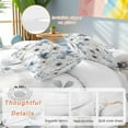 thumbnail image 2 of Spring Floral 4 Piece Duvet Cover Set Twin Size Watercolor Grey Blue Flower Grey Leaves Soft Bedding Set Comforter Cover, 1 Duvet Cover 1 Flat Sheets and 2 Pillowcases, 2 of 9