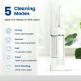 thumbnail image 4 of Portable Water Flosser for Teeth: Oral Irrigator Water Teeth Cleaner Pick with 5 Modes, Rechargeable 5 Jet Tips Floss Picks for Home Travel,White, 4 of 7