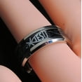 thumbnail image 4 of Jesus Fish Black Wedding Band for Men or Women 8mm Stainless Steel Ring by Ginger Lyne Collection, 4 of 5