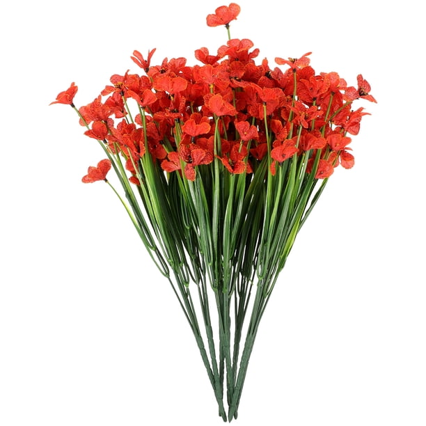 8 piezas de flores artificiales de seda para decoración de exteriores.