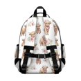 thumbnail image 3 of Highland Cow and Flower Print Cute School Backpack Bag for School with Padded Back and Adjustable Shoulder Straps 15.25"x11.5"x5.25", 3 of 5