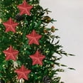 thumbnail image 6 of Neoyler 6 Pack Christmas Star Ornaments for Tree Decoration with Sparkling Glitter Finish Enhance Holiday Atmosphere 3x3in Red, 6 of 6