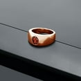 thumbnail image 3 of Gem Stone King Men's 18K Rose Gold Plated Silver Red Garnet Ring | 1.50 Cttw | Oval 8X6MM | Gemstone January Birthstone | Size 12, 3 of 4