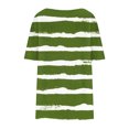 thumbnail image 4 of cocolona Womens Plus Size Summer Tops Crew Neck Short Sleeve Front Pleated T-shirts Casual Loose Stripe Print Tees Blouse, 4 of 6