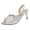 Silver, variant on Metallic Sparkly Rhinestones Stiletto Slingback Dressy Sandals for Women Bride Wedding Elegant Peep Toe Slip on High Heels Summer Dress Pumps Blue Size 6.5