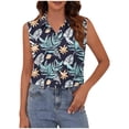 thumbnail image 3 of LangJing Women's Sleeveless Button Down Shirts Blouses Floral Printed Casual Basic V Neck Tank Tops for Work Multicolor,XL, 3 of 6