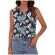 thumbnail image 2 of TaTaai Loose Printed Top Lightweight Soft Women's Fashion Lapel Button Sleeveless Short Sleeve Summer Casual Office Daily Blouse Gift, 2 of 6