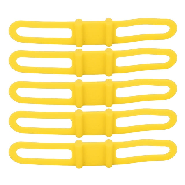 Correas Fijas Para Ciclismo, Banda De Silicona Para Bicicleta, Antideslizante, 5 Uds., Portátil, Multipropósito, Suave Para Montar Cergrey Amarillo