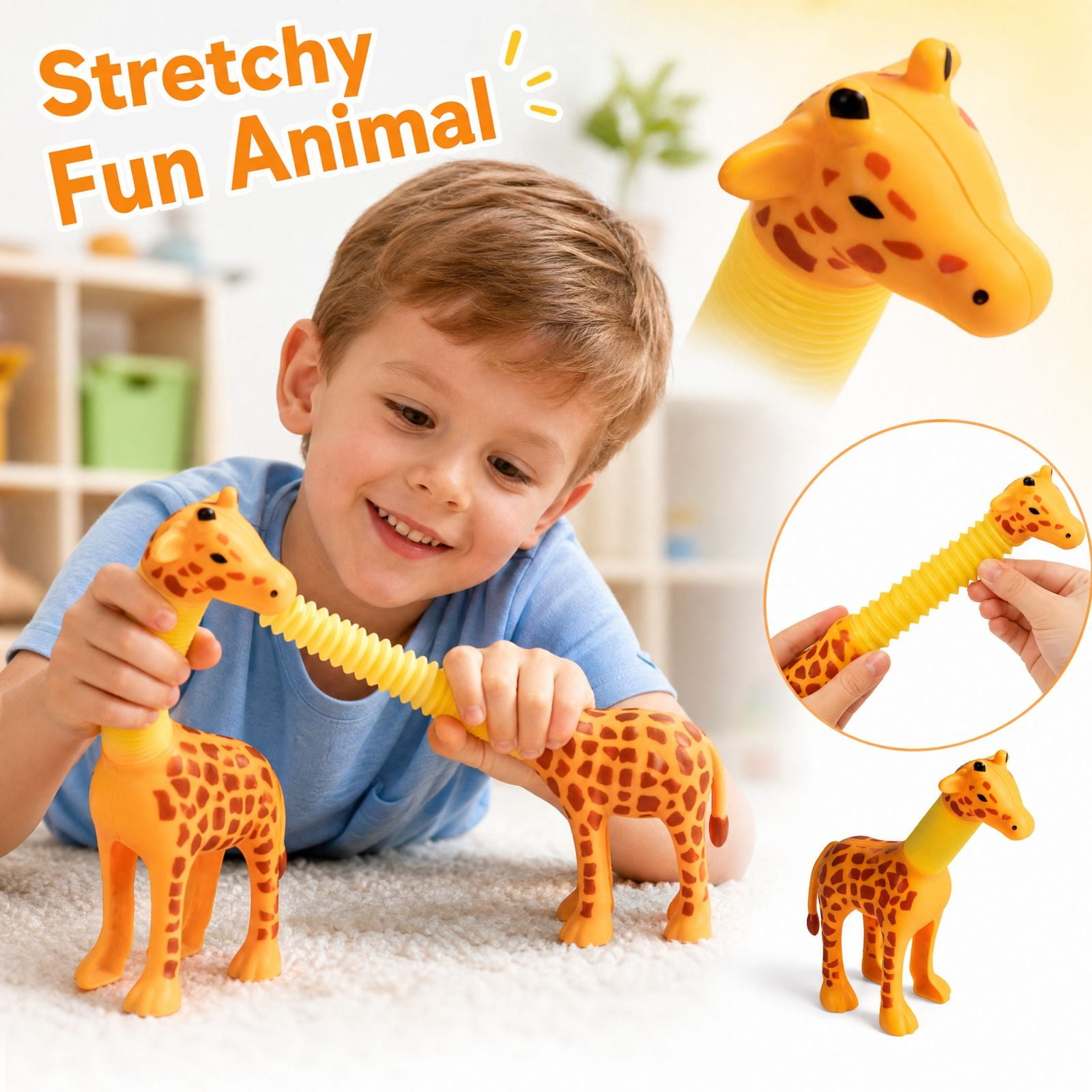 Animal pop Tubes Fidget Toys Sensory Toys for Toddlers 3-4 stocking stuffers for kids toddler toys for autistic kids 5-7 easter egg fillers easter egg stuffers F