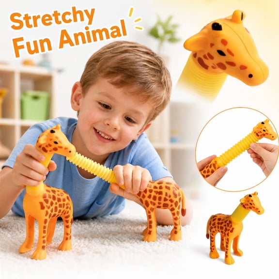 Animal pop Tubes Fidget Toys Sensory Toys for Toddlers 3-4 stocking stuffers for kids toddler toys for autistic kids 5-7 easter egg fillers easter egg stuffers,F