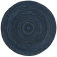thumbnail image 2 of SAFAVIEH Braided Calvin Transitional Cotton Reversible Area Rug, Navy/Black, 6' x 6' Round, 2 of 11