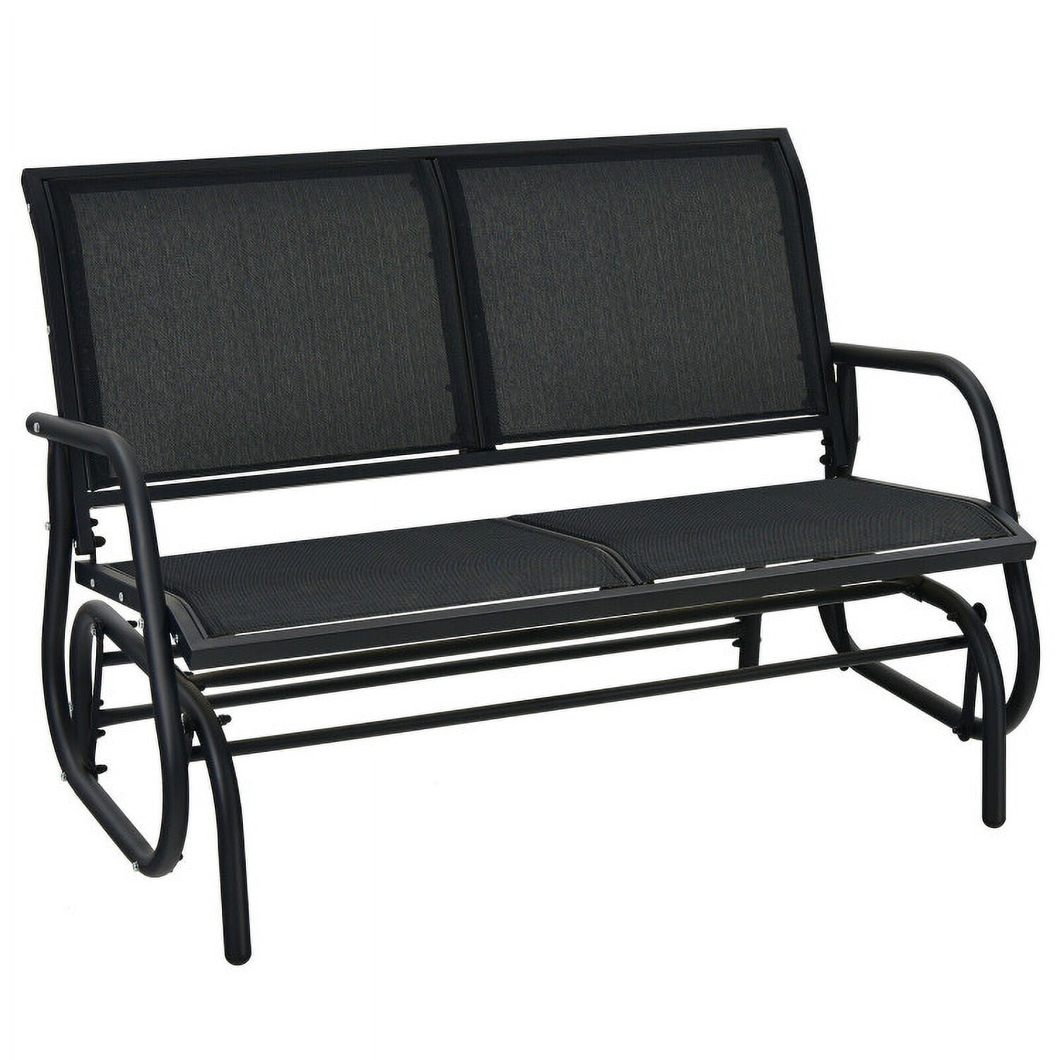 Aimee Lii Double Chair Outdoor, Patio Glider Bench, Porch, Backyard, Sturdy, Black Aimee Lii Double Chair Outdoor, Patio Glider Bench, Porch, Backyard, Sturdy, Black