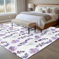 thumbnail image 5 of Spring Flowers Area&nbsp;Rug 5x8ft Vintage Country Watercolor Purple Floral Leaf Plant Non-Slip&nbsp;Washable Square&nbsp;Rugs Soft Felt Indoor Floor Mat for Bedroom Kitchen Living Room Bathroom, 5 of 9