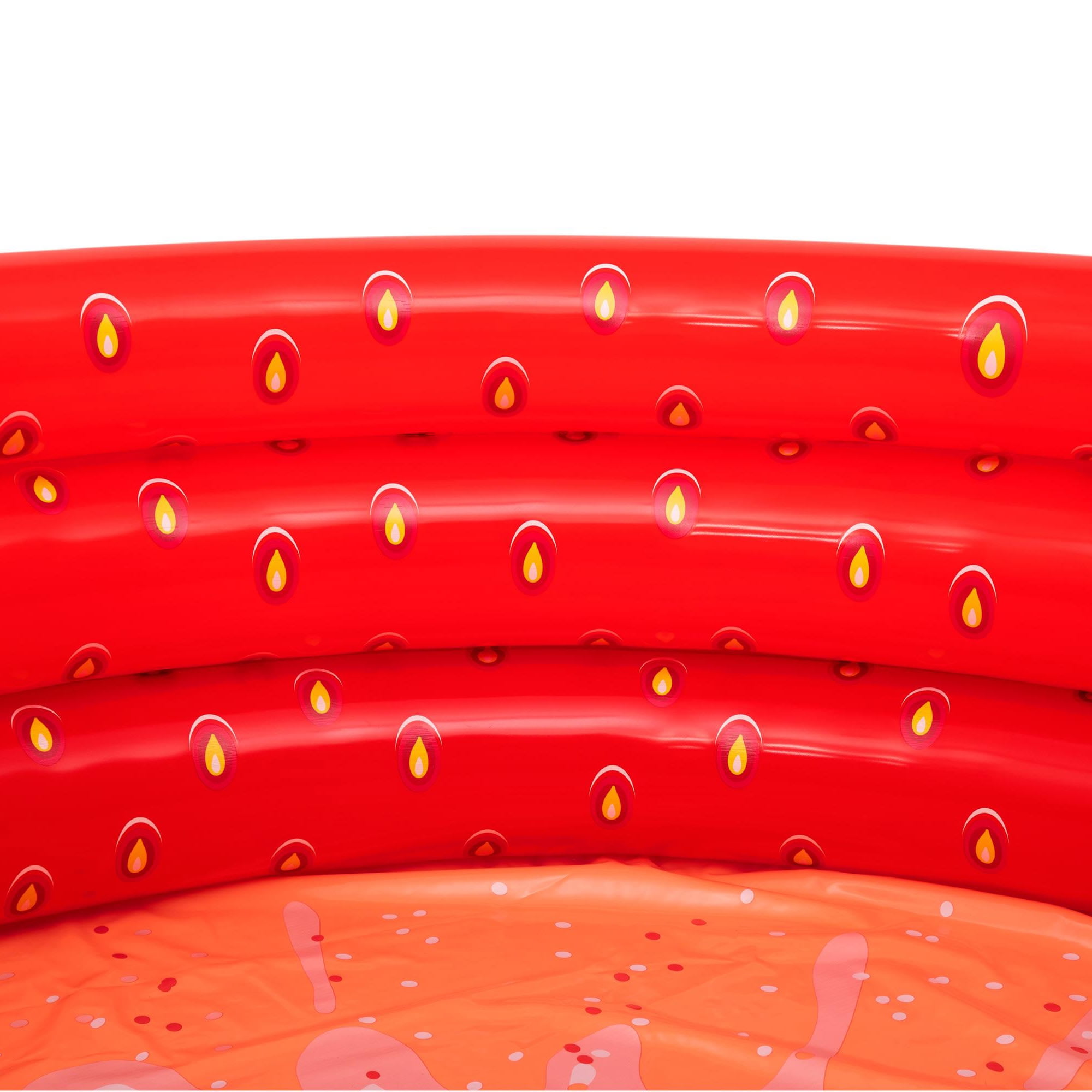Bestway: H2OGO!Sweet Strawberry Pool - 66" x H15" - Inflatable 3-Ring Play Pool, Kids,103 Gallon, Ages 2+