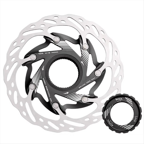 Rotor de Freno de Disco Hidráulico de 140 mm con Bloqueo Central, Aleación de Aluminio, Antideslizante para Bicicletas de Carretera, Disipación de Mejorada A