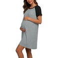 thumbnail image 5 of HVOBTTY Maternity's Dress Crew Neck Short Sleeve Nursing Solid Color Breathable Casual Daily Wear, 5 of 5