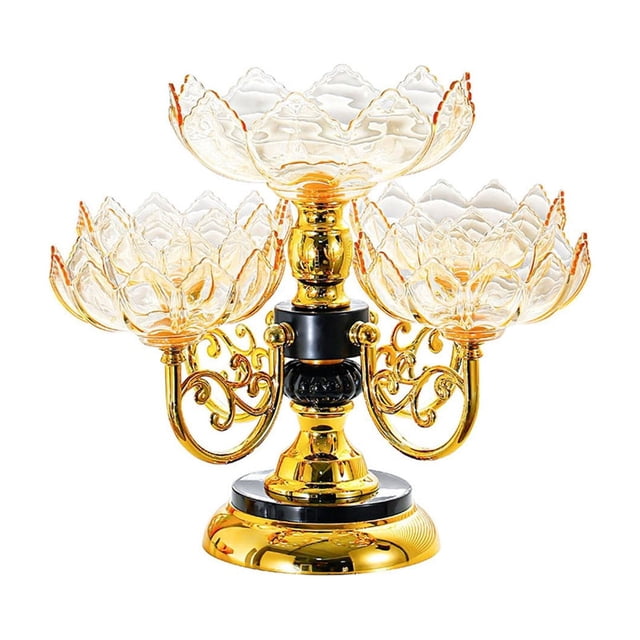 5-Compartment Rotating Fruit Tray Flower-Shaped Snack Dessert Platter for Household Coffee Table, Multi-Layer Serving Tray, 1 Piece