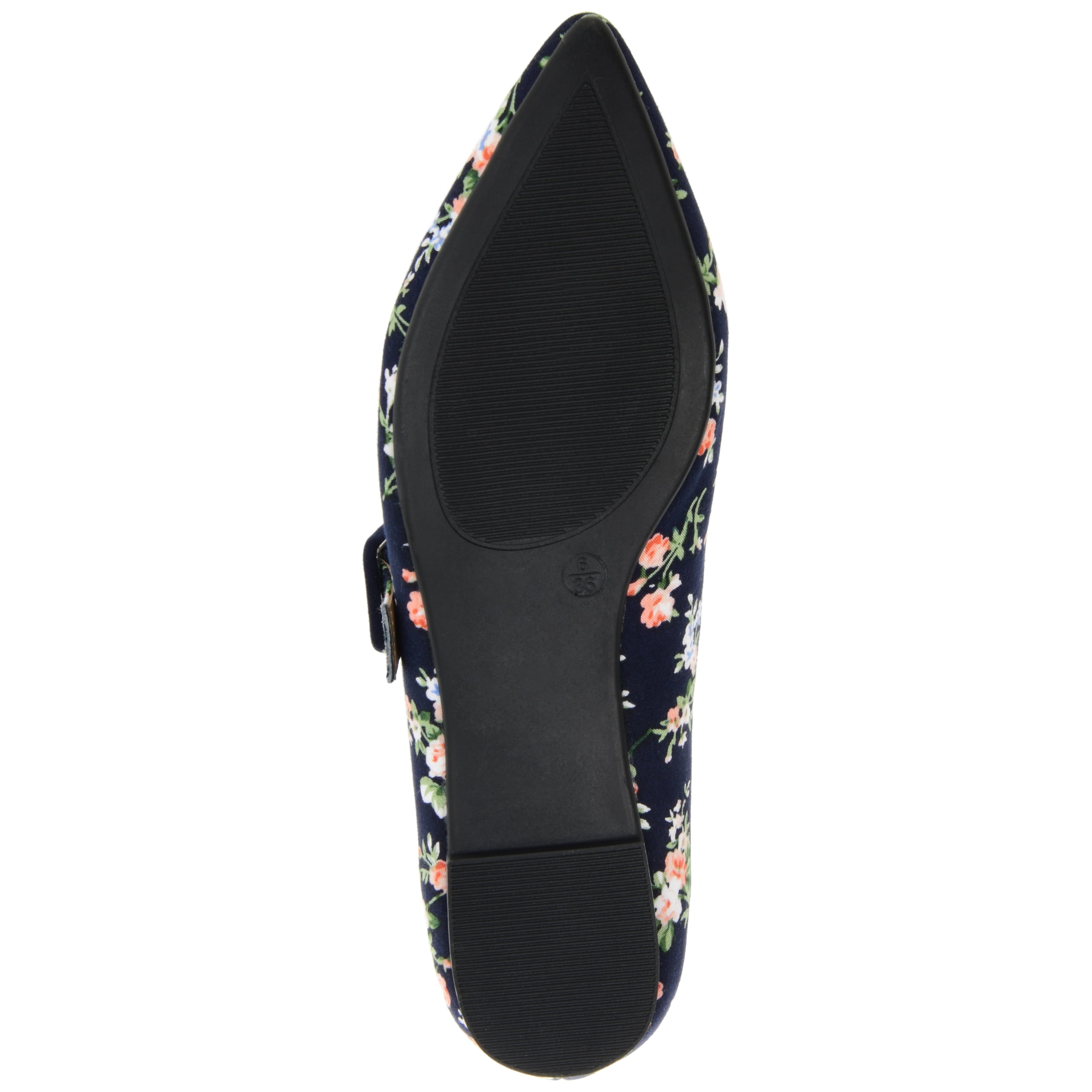Journee Womens Karissa Buckle Pointed Toe Mary Jane Dress Flats