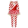 thumbnail image 2 of INHZOY Kids Girls Christmas Performance Outfits Candy Cane Striped Jumpsuit Unitard Red-A 16, 2 of 9