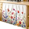 thumbnail image 2 of Pastoral Spring Floral Cabinet Curtain 35"Wx35"L,Dustproof Under Sink Skirt with Self Adhesive Tape,Elegant Summer Flower Botanical Cabinet Curtain Cover for Kitchen Sink,Bathroom Vanity,Laundry Room, 2 of 9