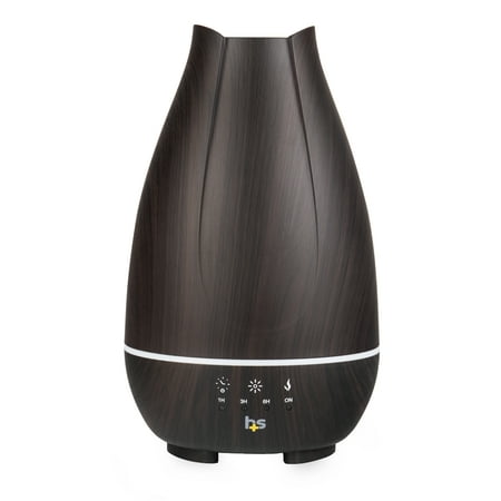 - Aromatherapy Diffuser Cool Mist Humidifier - Oil Diffuser for Essential Oils: Ultrasonic Vaporizer Cool Mist with 4 Timers, 2 Misting Modes & 7 LED Light Colors - Large 500ml Capacity (Brown)