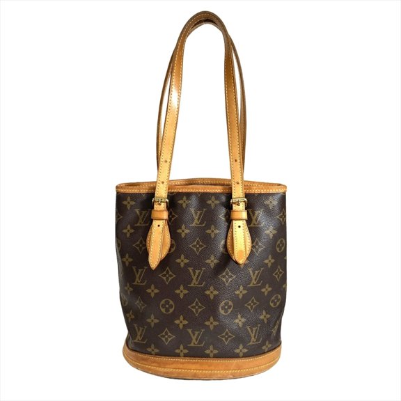 Pre-Owned Louis Vuitton Bucket PM Tote Bag, Monogram Canvas, M42238, Brown, Gold Hardware,...