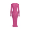 thumbnail image 4 of StSilkitty Womens Maxi Bodycon Dresses Solid Color Long Sleeve Crewneck Long Dress Wedding Guest Elegant Sundresses, 4 of 6
