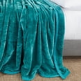 thumbnail image 2 of Clara Clark  Ultra Plush Thick Reversible Microfiber Heavy Blanket - Raschel Imitation Mink Blanket Teal King - 82x102 Solid Color, 2 of 5