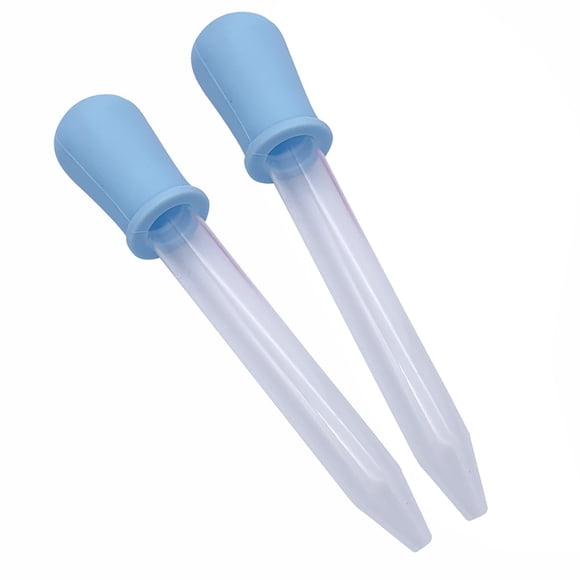 XIPYYKM 5ml Liquid Dropper Silicone and Plastic Pipettes Eye Dropper with Bulb Tip for Candy Molds (2Pcs, Style2-Blue)