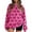 02_Purple Pink, variant on Women's Halloween Sweatshirts Cute Ghost Flannel Sweater Crew Neck Dropped Shoulder Spooky Season Pullover Top