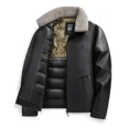 thumbnail image 3 of Chaqueta de invierno para hombre, chaqueta de cuero, forro de plumón de pato, abrigo calefaccionado, resistente al viento, ropa de diseñador, ligera, rellena y gruesa, 3 of 5