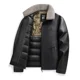 thumbnail image 3 of Chaqueta de invierno para hombre, chaqueta de cuero, forro de plumón de pato, abrigo calefaccionado, resistente al viento, ropa de diseñador, ligera, rellena y gruesa, 3 of 5