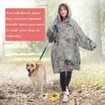 thumbnail image 4 of Wearable Oversized Blanket,Pioneer Flower Floral Print Pattern Wearable Blanket Hoodie for Adults,Cozy Hooded Blankets with Super Pockets,Super Warm Fuzzy Pullover for Women & Men, 4 of 6