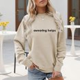 thumbnail image 4 of Swearing Helps Sweatshirts for Women 2025 Long Sleeve Crewneck Funny Sarcastic Sweatshirt Pullover Tops, 4 of 5