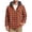 Orange, variant on Men's Casual Plaid Shirts,Button Long Sleeve Hooded Pullover Top with Drawstring and Chest Pocket,Weekend Outing