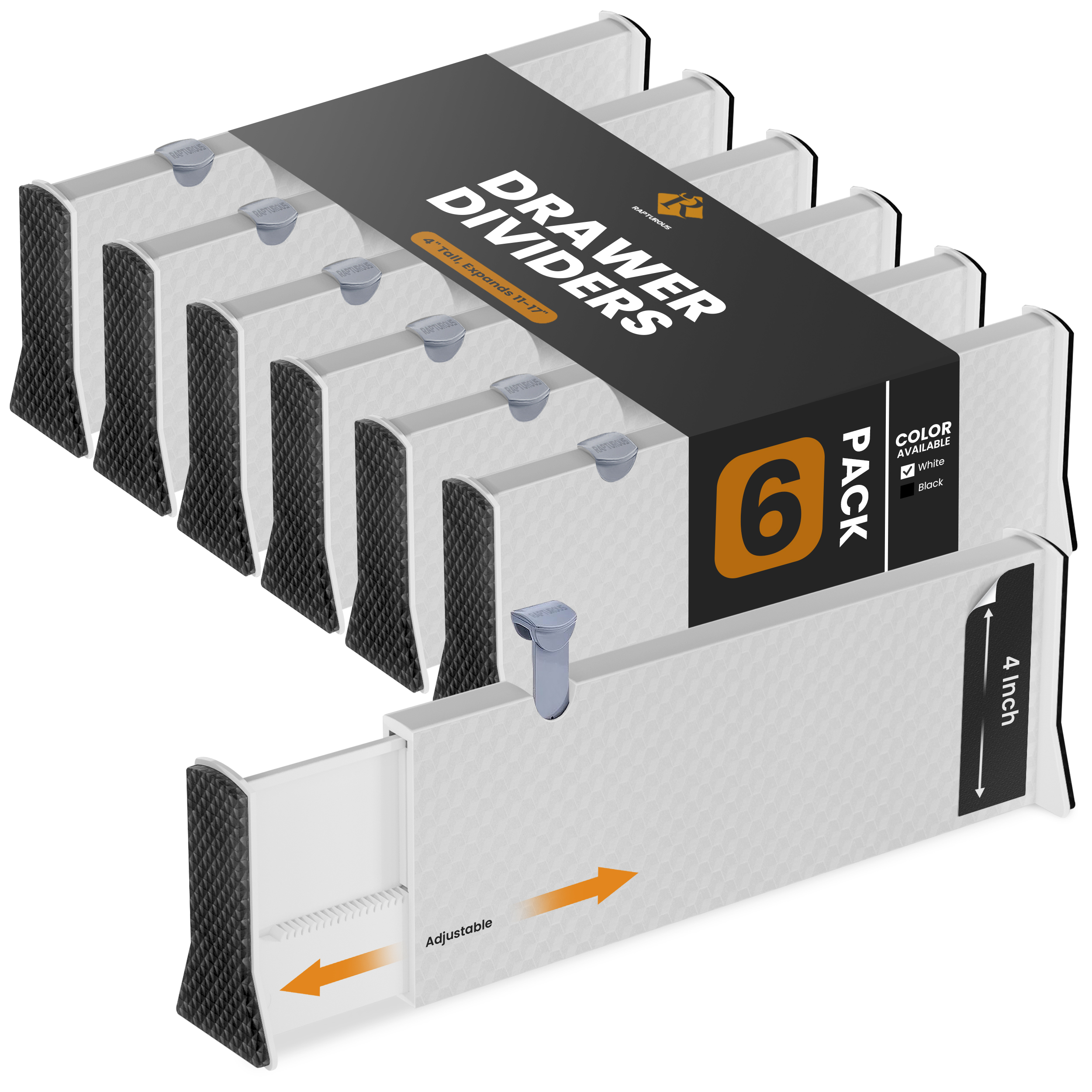 Rapturous 6 Pack Drawer Dividers 4 Inch High Expandable Dresser