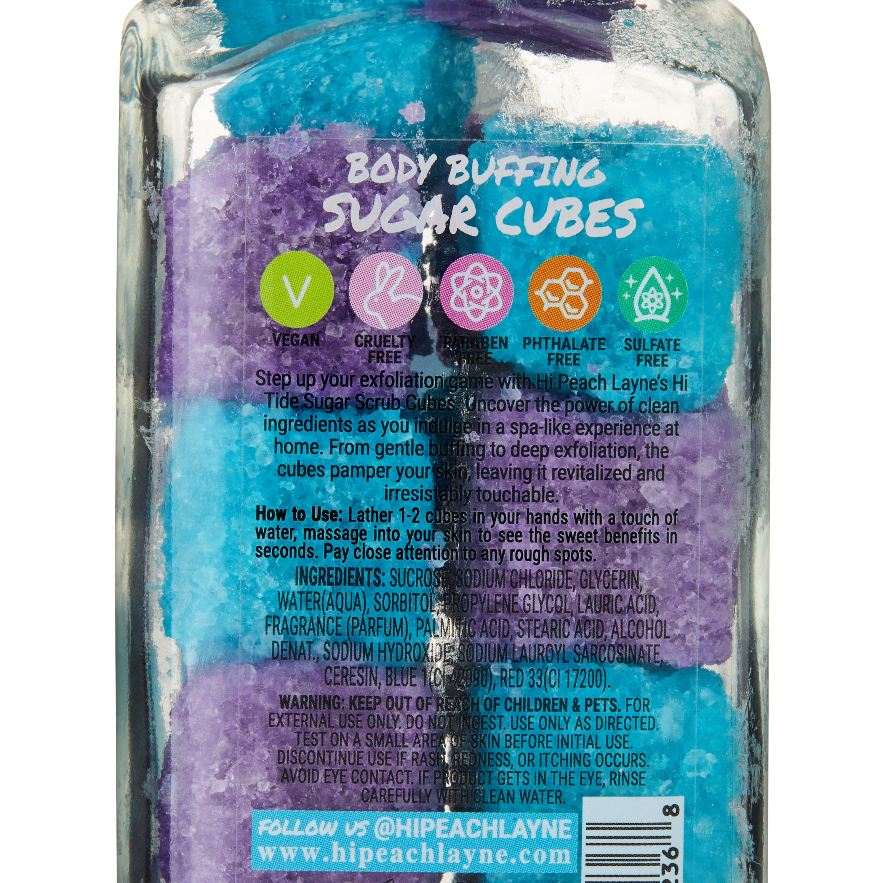Hi Peach Layne Hi Tide Body Buffing Sugar Cubes, Citrus