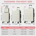 thumbnail image 6 of AMZFUN 24 Inches Carry On Luggage, Lightweight ABS+PC Hard Case Suitcase With 360° Rotating Silent Wheel, With TSA Lock, Airline Approved Luggage, White, 6 of 6