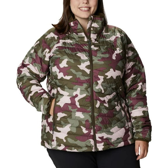 Columbia Women's Plus Size Powder Lite Quilted Puffer Jacket (Camouflage, 2X)