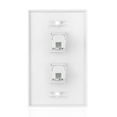 thumbnail image 4 of Ethernet Network Cat5E Wall Plate - Dual 2 RJ45 Keystone Connector Socket Wiring Plug Jack Decorative Face Cover Outlet Mount Panel Female to Female RJ45 Keystone, 4 of 4