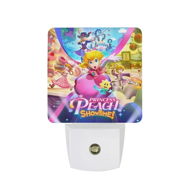 Princesa Peach Luz nocturna LED con sensor de anochecer a amanecer para dormitorio, baño, pasillo, escaleras - Lámpara LED nocturna de enchufe, 0.5W - 1 pieza