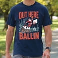 thumbnail image 2 of Out Here Ballin Christmas T-Shirt – Funny Santa Basketball Holiday Tee, Sporty Xmas Shirt, Festive Hooper Gift, Cozy Holiday Crewneck for Basketball Fans, 2 of 5