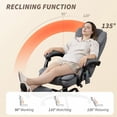 thumbnail image 4 of Chaise de Bureau Grise Inclinable avec Repose-Pieds et Massage par Vibration à 7 Points – Chaise de Bureau à Hauteur Réglable pour le Confort et la Détente à la Maison, 4 of 7