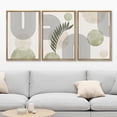 thumbnail image 2 of IDEA4WALL Framed Canvas Print Wall Art Set of 3 Geometric Lines and Circles Pattern Modern Art Wall Decor Abstract Shape Prints Minimal Artwork Zen Relax/Clam For Home Decor - Natural 24"x36"x3, 2 of 5