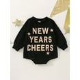 thumbnail image 3 of Bagilaanoe Newborn Baby Girl New Year Rompers Letters Print Long Sleeve Bodysuits 3M 6M 9M 12M 18M Infant Casual One Piece Short Jumpsuit, 3 of 9