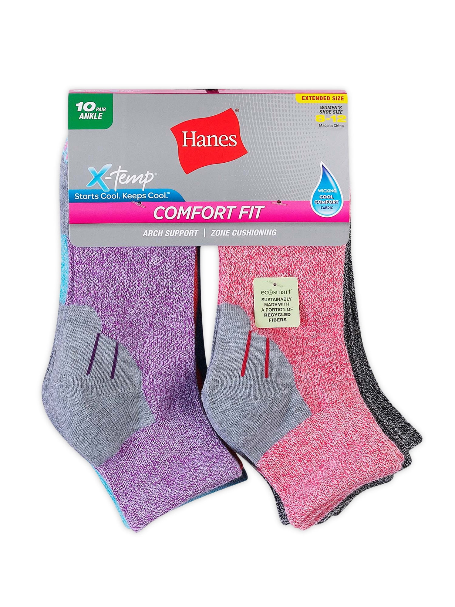 Hanes Womens 3 Pair Athlethic Cool Comfort